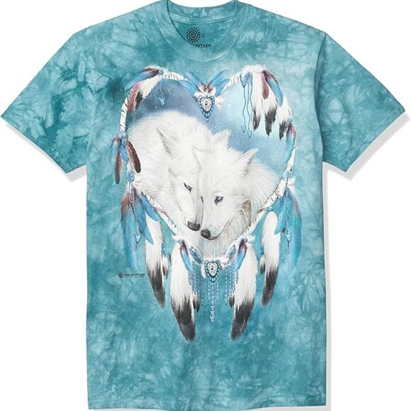 The Mountain Men's Vintage 100% Cotton Wolf Heart Classic T-Shirt Size XL - Picture 3 of 13